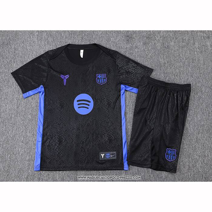 Tuta da Track Barcellona 25/26 Manica Corta Nero - Pantaloncini